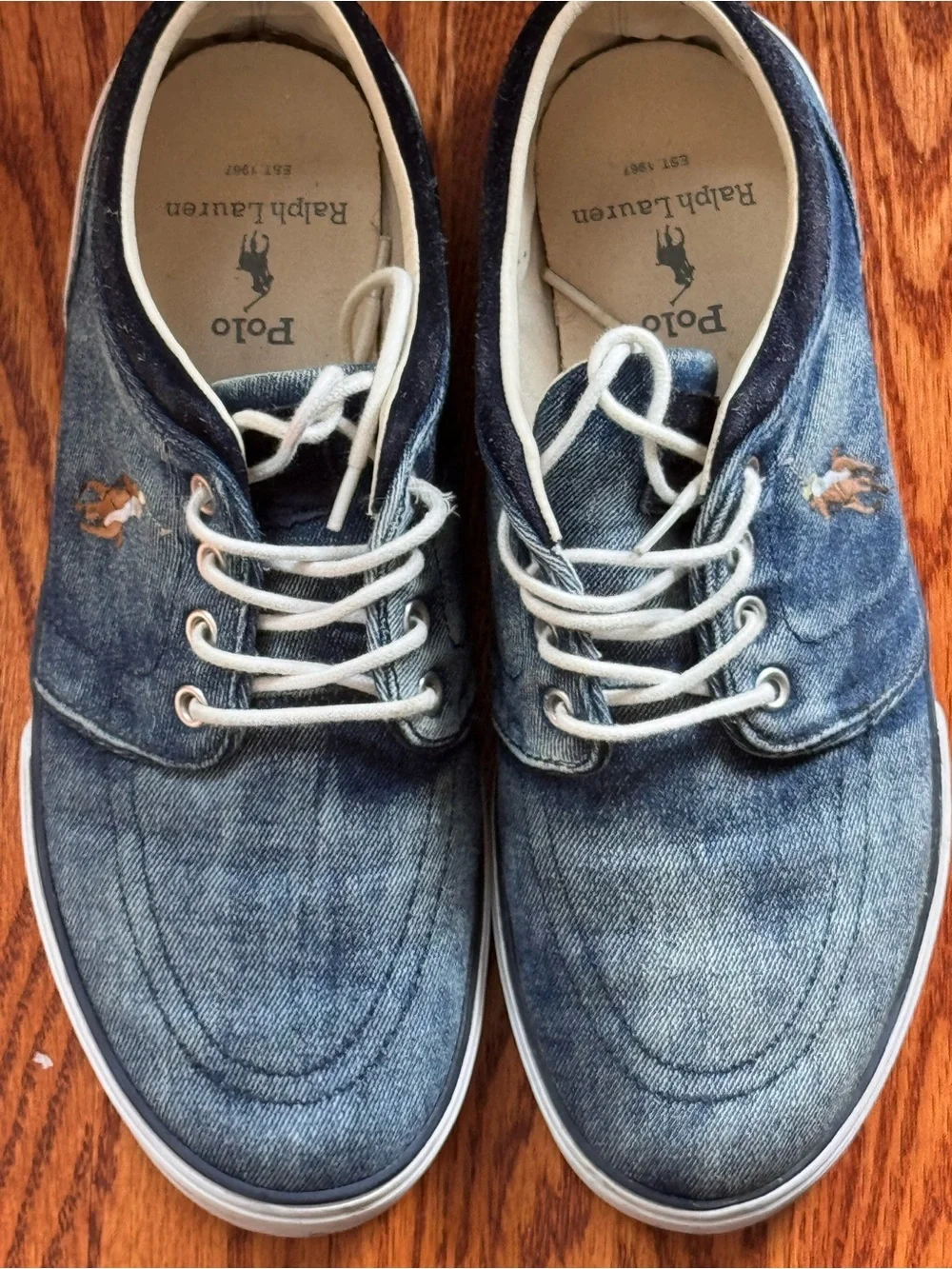 Polo by Ralph Lauren Men's Denim Blue Lace-Up Sneakers